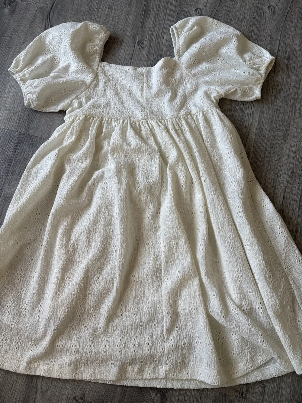 Mayoral Eyelet Puff-Sleeve Kids Dress